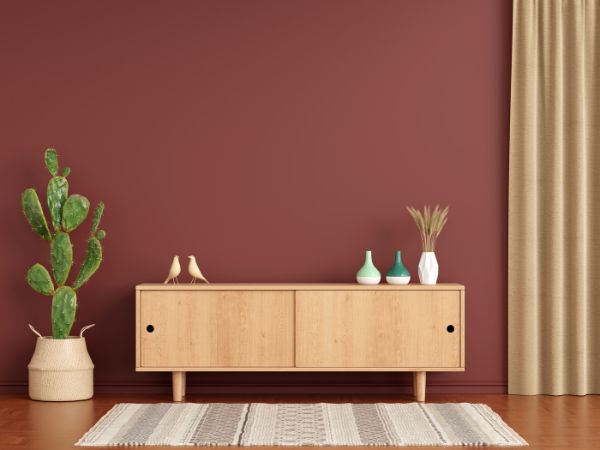 Minimalist sideboard cabinet setup by Get Furniture, reflecting the latest trends in designer furniture stores in India.