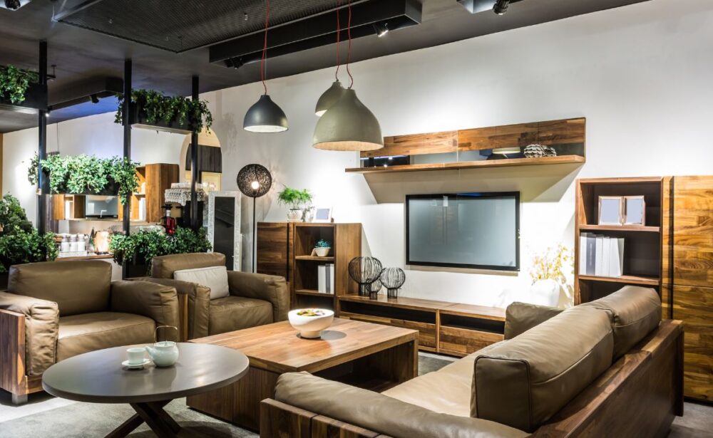 Custom living room with home furniture manufacturer by Get Furniture Delhi