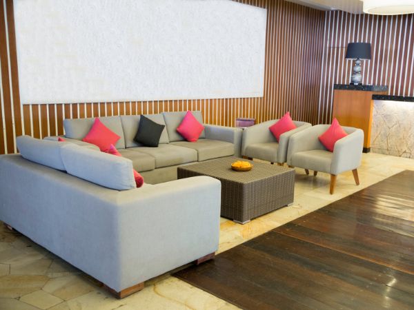 Modern lobby seating arrangement by Get Furniture, a trusted Lobby Seating Manufacturer in India.