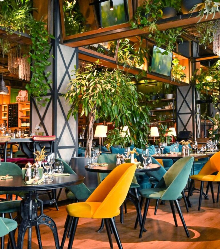 Restaurant Furniture Trends in 2025 by GetFurniture with vibrant and modern dining setup