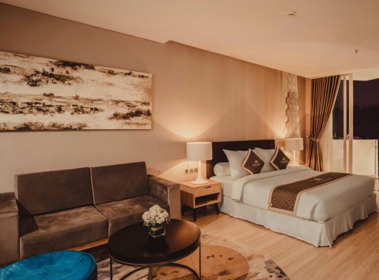 Luxury bedroom setup by Villa Furniture Manufacturer in Delhi showcasing Get Furniture excellence in comfort and style.