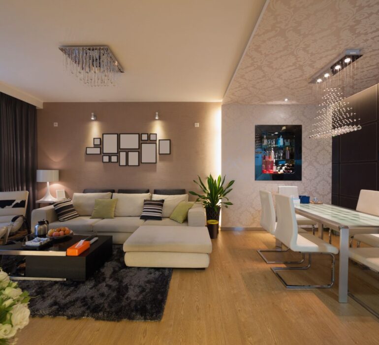 Modern living room and dining area setup showcasing which furniture option is best for your home by Get Furniture.