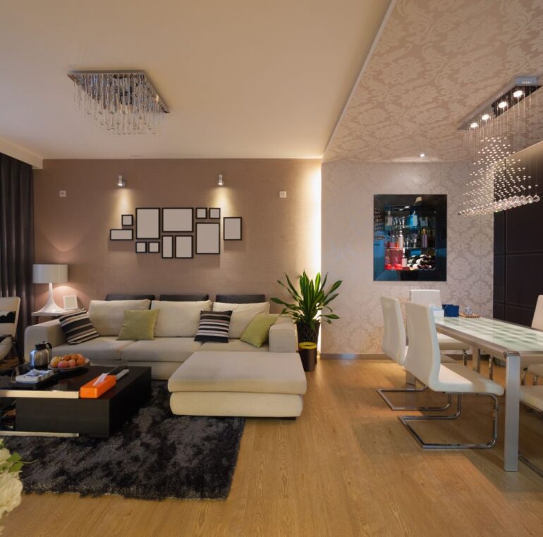 Modern living room and dining area setup showcasing which furniture option is best for your home by Get Furniture.